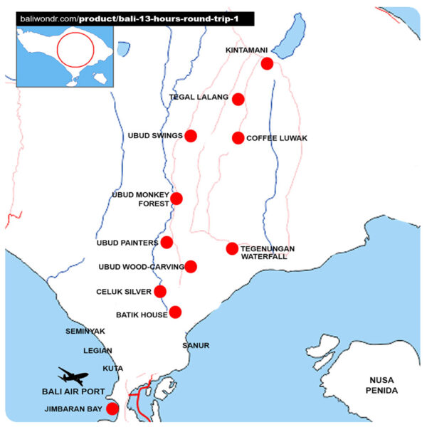 Bali 13h Round Trip 1 Router Map