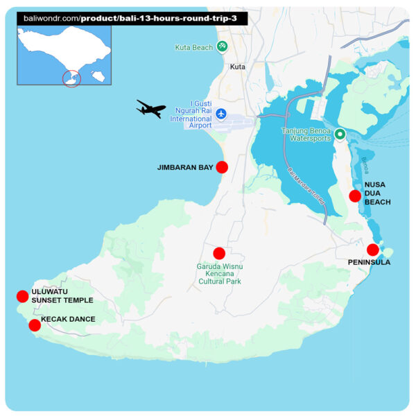 Bali 13h Round Trip 3 Route Map