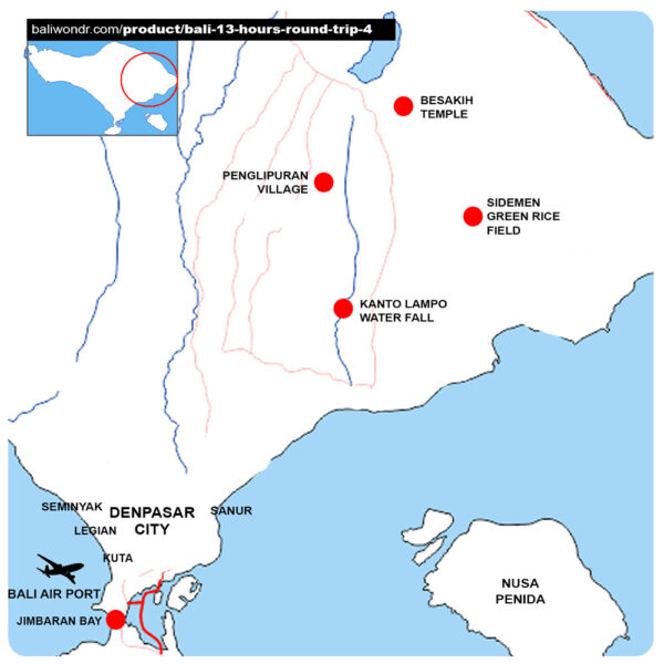 Bali 13h Round Trip 4 Route Map