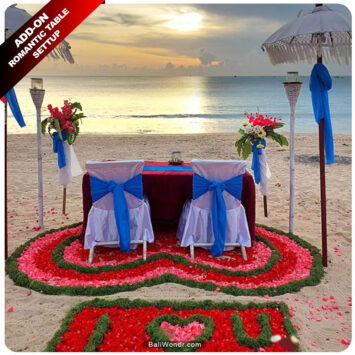 Jimbaran Bay Romantic Sunset Table Set-up with Special Deco Notes